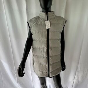 Vcansion Vest Mens XL Gray Puffer Quilted Sleeveless Zip Front Lightweight